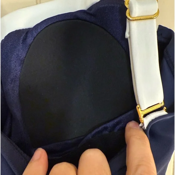 NWT Maxine of Hollywood tankini swim dress Size 10 Navy White - Picture 5 of 7